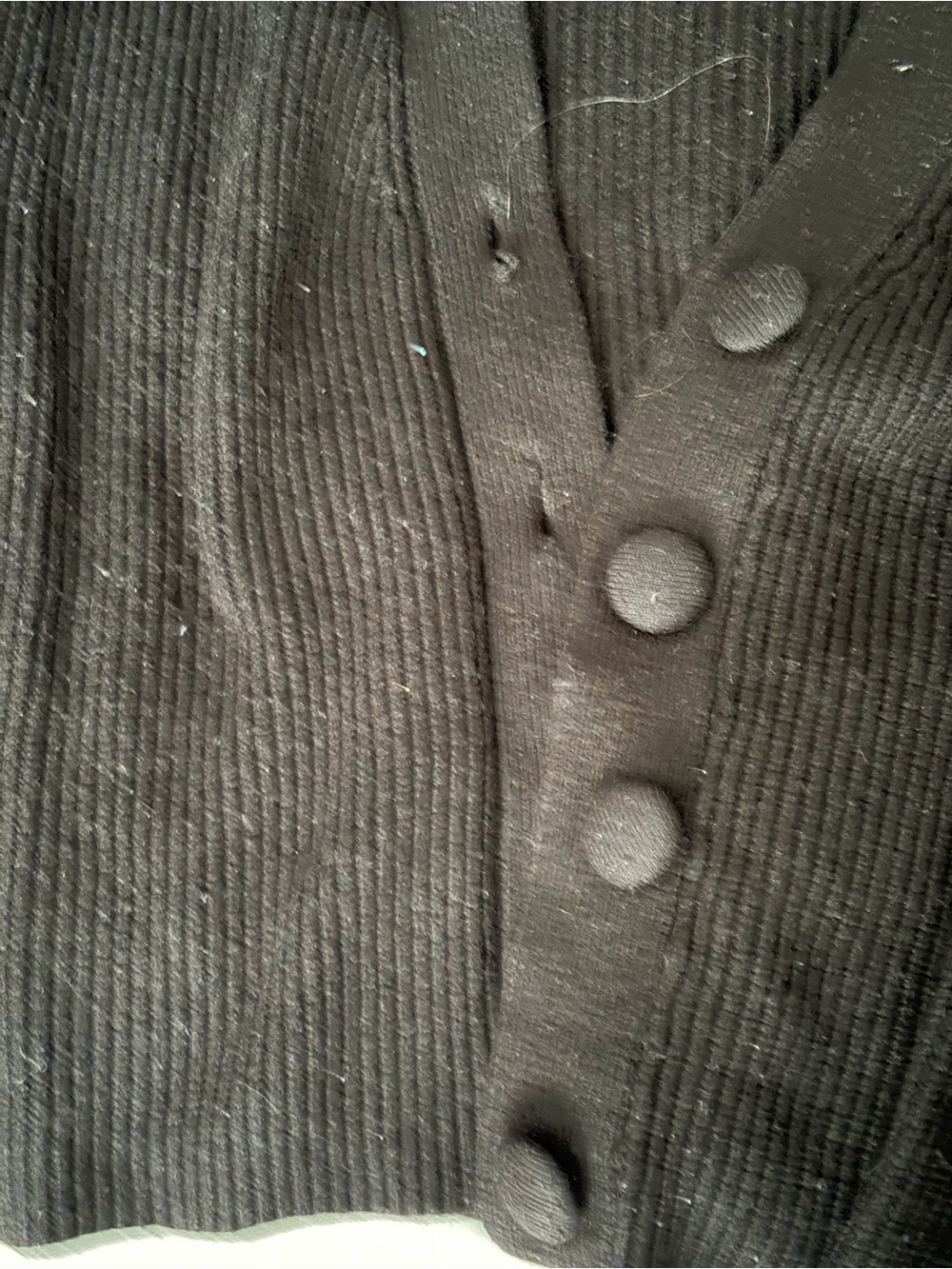 Zara Black Ribbed Button-Front Cardigan - Picture 3 of 4